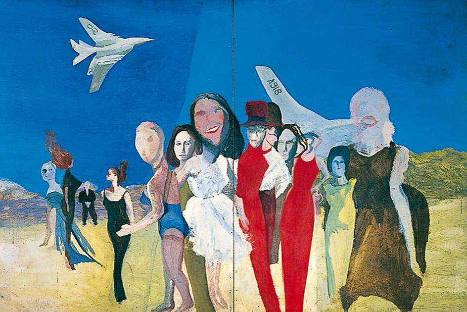 Colin Self Waiting Women and Two Nuclear Bombers (Handley Page Victors) (1962)